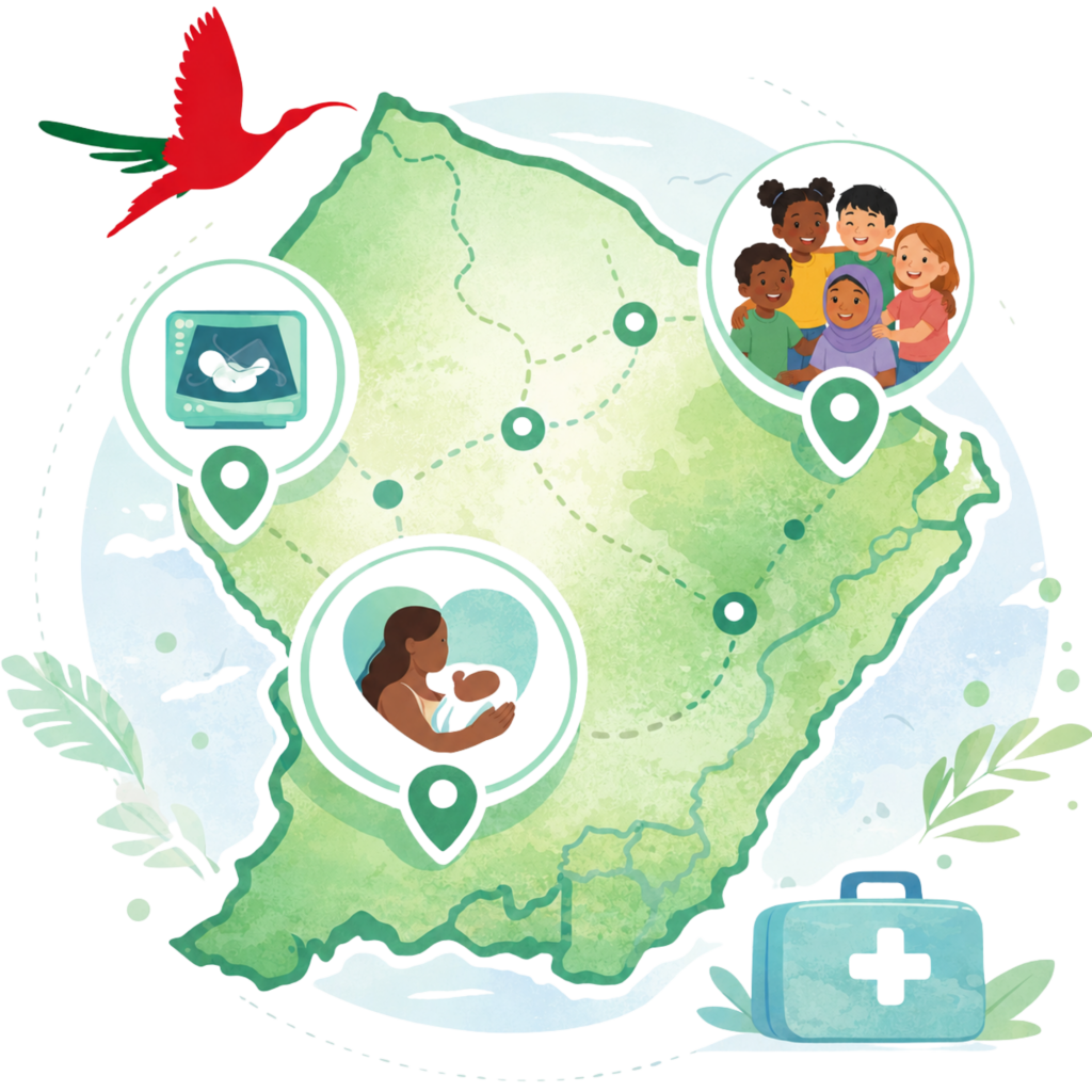 Carte d’Afrique illustrant services de santé communautaires